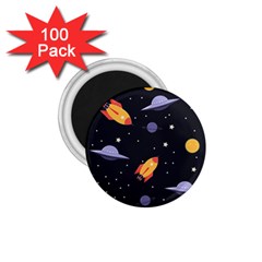 Cosmos Rocket Spaceships Ufo 1 75  Magnets (100 Pack)  by Wegoenart