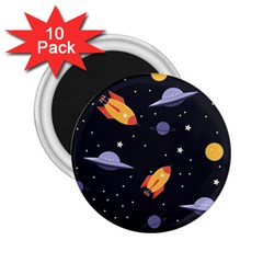 Cosmos Rocket Spaceships Ufo 2 25  Magnets (10 Pack)  by Wegoenart