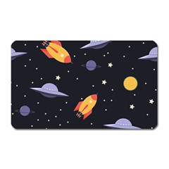 Cosmos Rocket Spaceships Ufo Magnet (rectangular) by Wegoenart