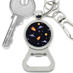 Cosmos Rocket Spaceships Ufo Bottle Opener Key Chain by Wegoenart