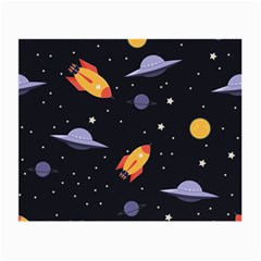 Cosmos Rocket Spaceships Ufo Small Glasses Cloth (2 Sides) by Wegoenart