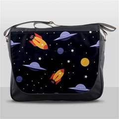 Cosmos Rocket Spaceships Ufo Messenger Bag by Wegoenart