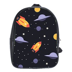 Cosmos Rocket Spaceships Ufo School Bag (xl) by Wegoenart