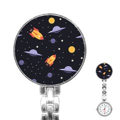 Cosmos Rocket Spaceships Ufo Stainless Steel Nurses Watch by Wegoenart