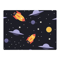 Cosmos Rocket Spaceships Ufo Double Sided Flano Blanket (mini)  by Wegoenart