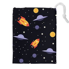 Cosmos Rocket Spaceships Ufo Drawstring Pouch (4xl) by Wegoenart