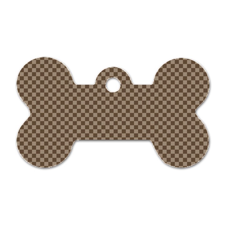 Brown Square Squares Template Background Diamond Pattern Dog Tag Bone (Two Sides)