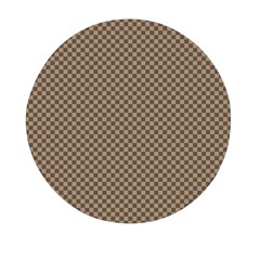 Brown Square Squares Template Background Diamond Pattern Mini Round Pill Box (pack Of 5) by Wegoenart