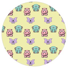 Illustration Animals Pastel Children Colorful Round Trivet by Wegoenart