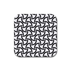 Background Monochrome Geometric Rubber Square Coaster (4 Pack) by Wegoenart