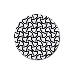 Background Monochrome Geometric Rubber Round Coaster (4 Pack) by Wegoenart