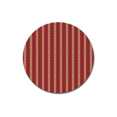 Illustration Template Background Red Strip Magnet 3  (round) by Wegoenart