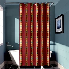 Illustration Template Background Red Strip Shower Curtain 36  X 72  (stall)  by Wegoenart