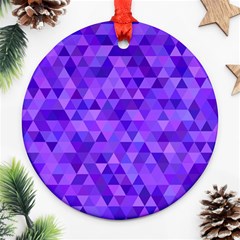 Illustration Purple Triangle Purple Background Ornament (round) by Wegoenart