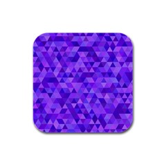 Illustration Purple Triangle Purple Background Rubber Square Coaster (4 Pack) by Wegoenart