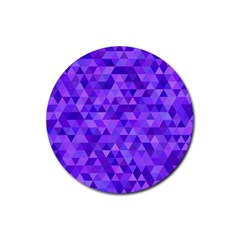 Illustration Purple Triangle Purple Background Rubber Round Coaster (4 Pack) by Wegoenart