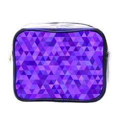 Illustration Purple Triangle Purple Background Mini Toiletries Bag (one Side) by Wegoenart