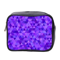 Illustration Purple Triangle Purple Background Mini Toiletries Bag (two Sides) by Wegoenart