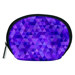 Illustration Purple Triangle Purple Background Accessory Pouch (medium) by Wegoenart