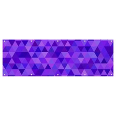 Illustration Purple Triangle Purple Background Banner And Sign 12  X 4  by Wegoenart