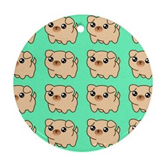 Puppy Pattern Wallpaper Dog Pet Ornament (Round)