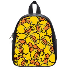 Illustration Duck Cartoon Background Pattern School Bag (small) by Wegoenart