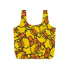 Illustration Duck Cartoon Background Pattern Full Print Recycle Bag (s) by Wegoenart