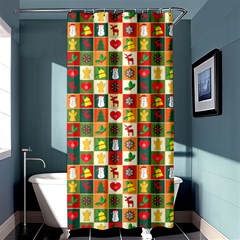 Illustration Template Christmas Pattern Shower Curtain 36  X 72  (stall)  by Wegoenart