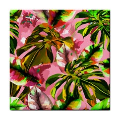 Illustration Paintimg Paint Monstera Leave Leaf Plant Green Tile Coaster by Wegoenart