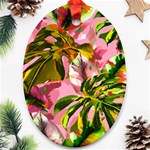 Illustration Paintimg Paint Monstera Leave Leaf Plant Green Ornament (Oval) Front