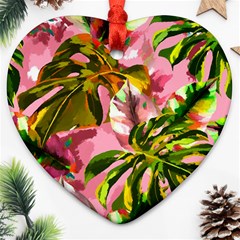 Illustration Paintimg Paint Monstera Leave Leaf Plant Green Ornament (heart)