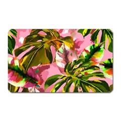 Illustration Paintimg Paint Monstera Leave Leaf Plant Green Magnet (rectangular) by Wegoenart