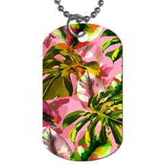 Illustration Paintimg Paint Monstera Leave Leaf Plant Green Dog Tag (two Sides) by Wegoenart