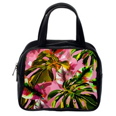 Illustration Paintimg Paint Monstera Leave Leaf Plant Green Classic Handbag (one Side) by Wegoenart