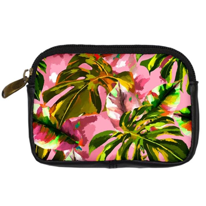 Illustration Paintimg Paint Monstera Leave Leaf Plant Green Digital Camera Leather Case