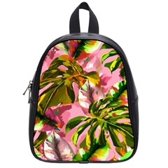 Illustration Paintimg Paint Monstera Leave Leaf Plant Green School Bag (small) by Wegoenart