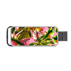 Illustration Paintimg Paint Monstera Leave Leaf Plant Green Portable Usb Flash (one Side) by Wegoenart