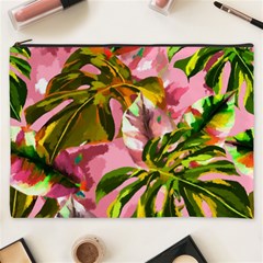 Illustration Paintimg Paint Monstera Leave Leaf Plant Green Cosmetic Bag (xxxl) by Wegoenart