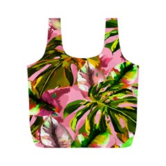 Illustration Paintimg Paint Monstera Leave Leaf Plant Green Full Print Recycle Bag (m) by Wegoenart