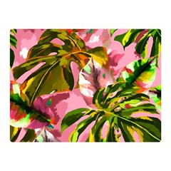 Illustration Paintimg Paint Monstera Leave Leaf Plant Green Double Sided Flano Blanket (mini)  by Wegoenart