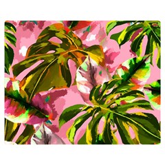 Illustration Paintimg Paint Monstera Leave Leaf Plant Green Double Sided Flano Blanket (medium)  by Wegoenart