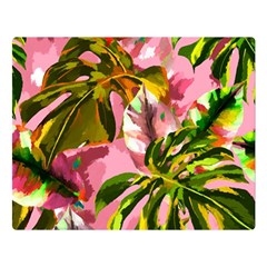 Illustration Paintimg Paint Monstera Leave Leaf Plant Green Double Sided Flano Blanket (large)  by Wegoenart