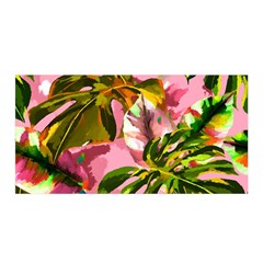 Illustration Paintimg Paint Monstera Leave Leaf Plant Green Satin Wrap 35  X 70  by Wegoenart