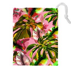 Illustration Paintimg Paint Monstera Leave Leaf Plant Green Drawstring Pouch (4xl) by Wegoenart