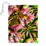 Illustration Paintimg Paint Monstera Leave Leaf Plant Green Drawstring Pouch (5XL) Back