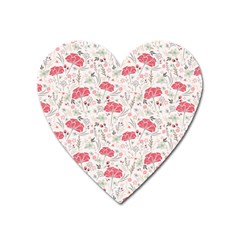 Illustration Flowers Pattern Wallpaper Floral Heart Magnet by Wegoenart