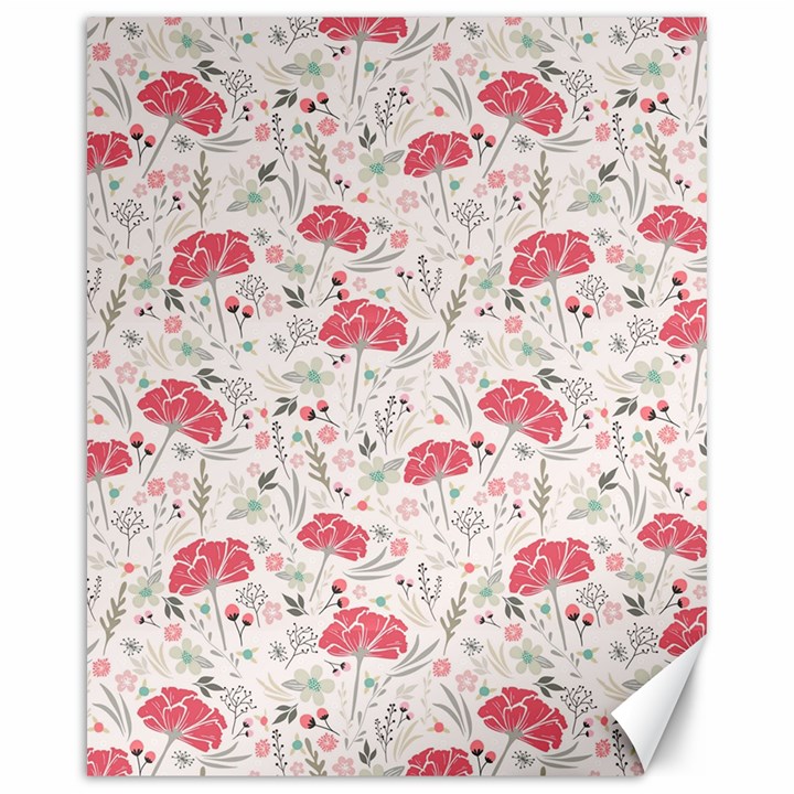 Illustration Flowers Pattern Wallpaper Floral Canvas 16  x 20 