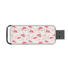 Illustration Flowers Pattern Wallpaper Floral Portable Usb Flash (one Side) by Wegoenart