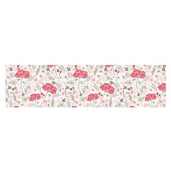 Illustration Flowers Pattern Wallpaper Floral Oblong Satin Scarf (16  X 60 ) by Wegoenart