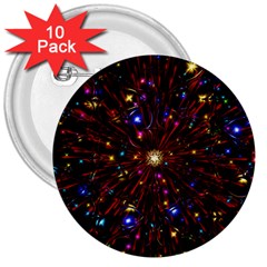 Abstract Background Stars Star Galaxy Wallpaper 3  Buttons (10 Pack)  by Wegoenart